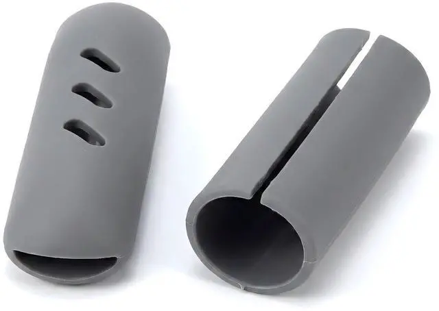 Main image of Silicone Pot Handle Covers, Handle Sleeves for Pots and Pans, Soft Non-Slip Grip, Dishwasher Safe, Gray, 2 Pack