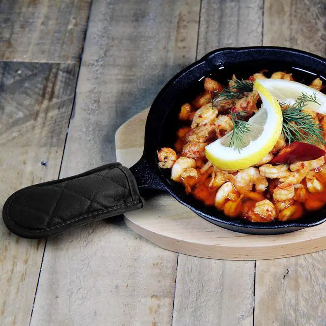 Alt view image 6 of 7 - Cast Iron Skillet Handle Covers Heat Resistant Pot Handle Covers Non Slip Cotton Pot Sleeves Holder Mitts Machine Washable for Kitchen Baking Cooking Cookwares(Striped Style)