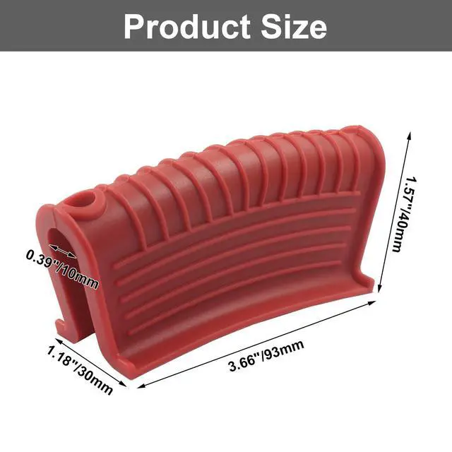 Alt view image 3 of 5 - Silicone Pot Handle Holders, 2 PCS, Red