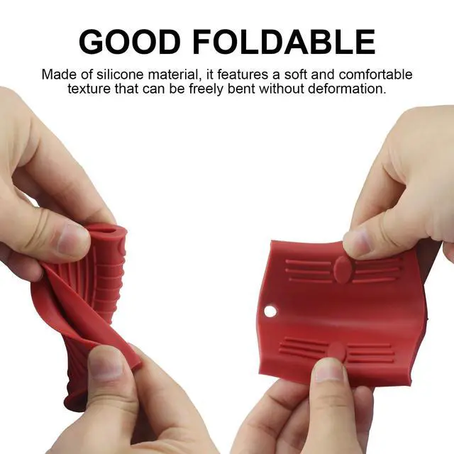Alt view image 2 of 5 - Silicone Pot Handle Holders, 2 PCS, Red