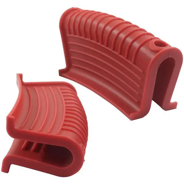 Alt view image 5 of 5 - Silicone Pot Handle Holders, 2 PCS, Red