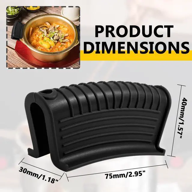 Alt view image 2 of 7 - Silicone Hot Pan Handle Holder, Black
