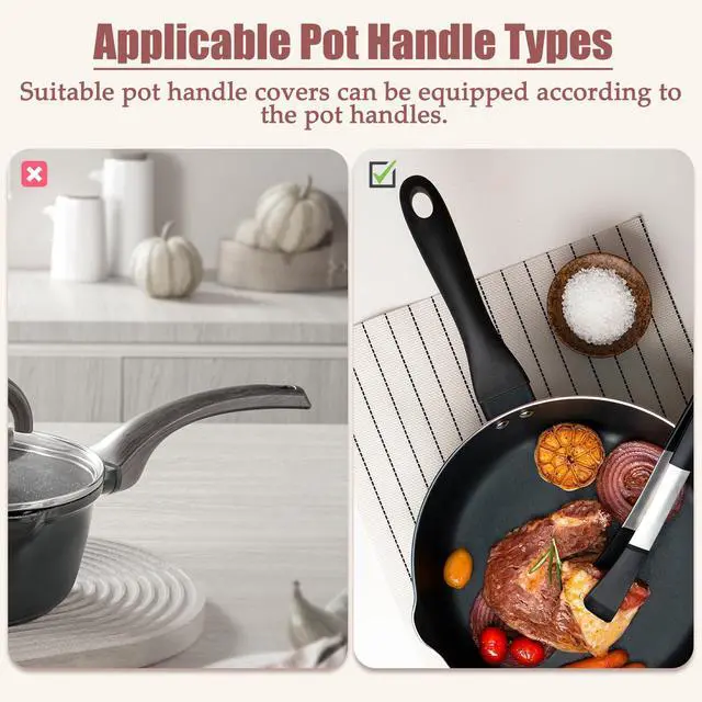 Alt view image 6 of 6 - Single Silicone Handle Cover, Heat Resistant Sleeve for Cast Iron Skillets and Pans, Red Protective Grip for Safe Cooking