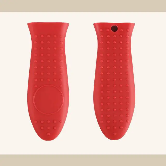 Alt view image 4 of 6 - Single Silicone Handle Cover, Heat Resistant Sleeve for Cast Iron Skillets and Pans, Red Protective Grip for Safe Cooking
