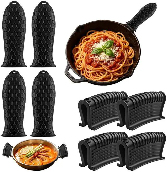 Main image of Silicone Hot Handle Holder Cover Cast Iron Handle Cover Silicone Pot Holders Heat Resistant Assist Pan Handle Sleeve Non-Slip Pot Handle Covers for Cast Iron Skillet Metal Pan