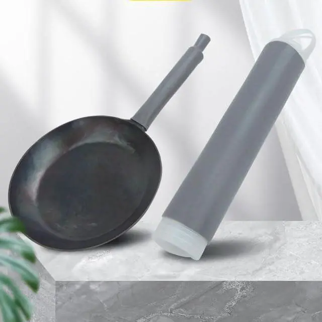 Alt view image 6 of 7 - 2 Pcs Heat-Resistant Pot Handle Silicone Cover, Non-Slip Pan Handle Sleeve, Easy to Install and Clean, for Cast Iron Skillet, Frying Pan (grey, M)