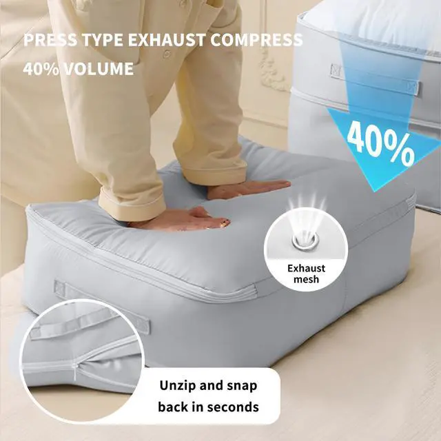 Alt view image 3 of 7 - Large Self-Compression Cube for Comforters & Clothes (2-Pack, 11x6.3x1.2in)