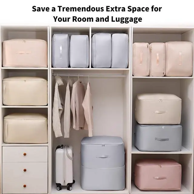 Alt view image 7 of 7 - Large Self-Compression Cube for Comforters & Clothes (2-Pack, 11x6.3x1.2in)