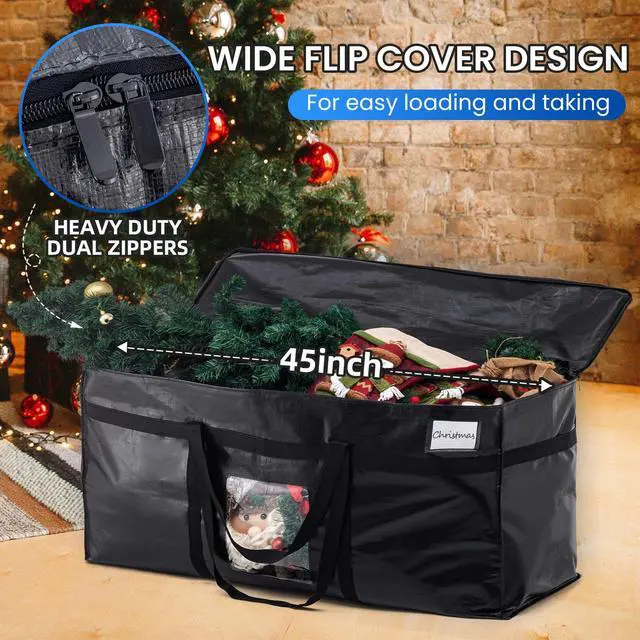 Alt view image 3 of 7 - Gallon Extra Large Storage Bags, XXL Black Heavy Duty Moving Bags For Storage with Visible Window, Wrap Around Handles, Totes for Space Saving, Alternative to Moving Boxes