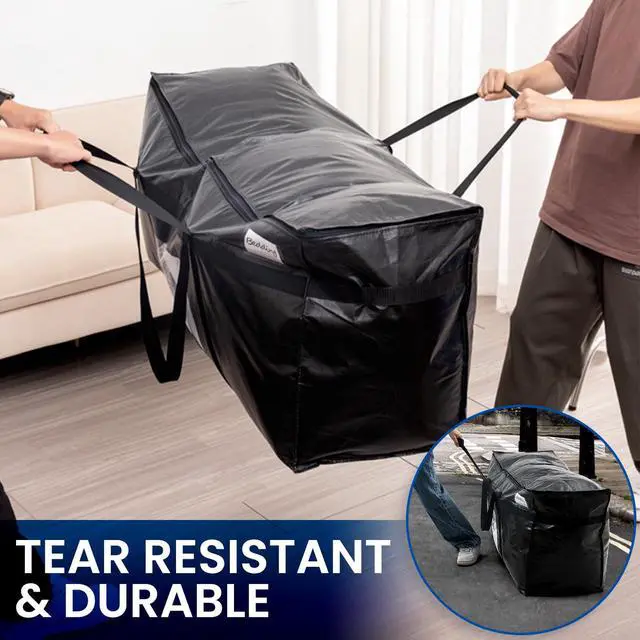 Alt view image 5 of 7 - Gallon Extra Large Storage Bags, XXL Black Heavy Duty Moving Bags For Storage with Visible Window, Wrap Around Handles, Totes for Space Saving, Alternative to Moving Boxes