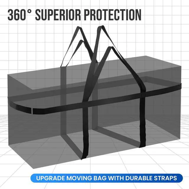 Alt view image 7 of 7 - Gallon Extra Large Storage Bags, XXL Black Heavy Duty Moving Bags For Storage with Visible Window, Wrap Around Handles, Totes for Space Saving, Alternative to Moving Boxes