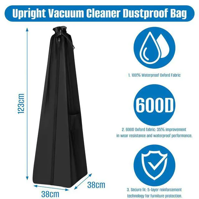 Alt view image 3 of 5 - Household Upright vacuum cleaner Storage Bag, Upright vacuum cleaner Protective Cover, dustproof and waterproof,black Only Bag
