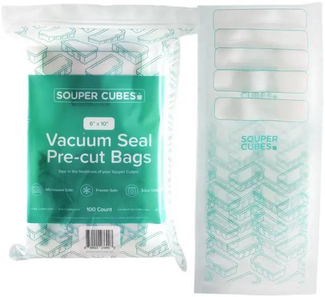 Main image of 6 x 10 Pint Vacuum Sealer Bags for Food, 100-Count BPA-Free Precut Food Vacuum Sealer Bags for Meal Prep, Freezing & Sous Vide