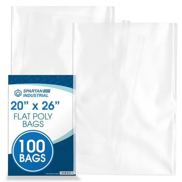 Main image of 20" X 26" Open-End Flat Clear Poly Bags (100 Count) - 1.1 Mil