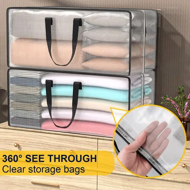 Alt view image 3 of 7 - Heavy Duty Extra Large Clear Moving Bags with Strong Zipper Handles