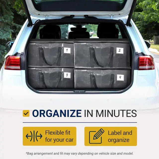 Alt view image 4 of 6 - Moving Bags Heavy Duty (6 Pack) | Extra Large Totes for Storage & Packing | Small Space & Dorm Room Essentials | Packing Bags with Handles & Zippers | Alternative to Moving Boxes (Grey)