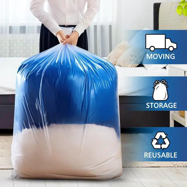 Alt view image 4 of 6 - 10 Pack 40 x 58 Extra Large Clear Plastic Storage Bags for Luggage Cover