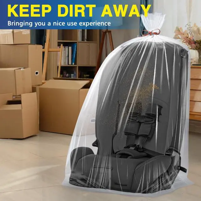 Alt view image 6 of 6 - 10 Pack 40 x 58 Extra Large Clear Plastic Storage Bags for Luggage Cover