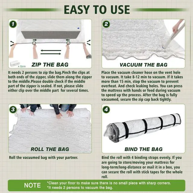Alt view image 7 of 7 - King Size Mattress Vacuum Bag for Memory Foam Latex Mattress