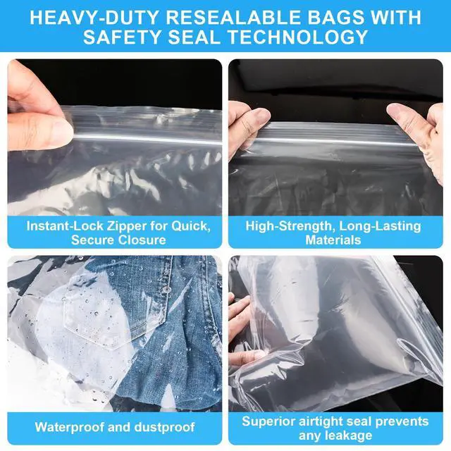 Alt view image 3 of 6 - Large 5 Gallon Plastic Storage Bags 10pcs 18" x 24", 2.4 Mil Thick
