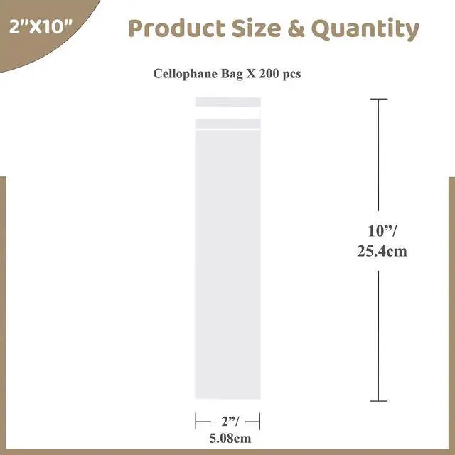 Alt view image 2 of 7 - Pretzel Rod Individual Bags 2x10 Inches Cellophane Bags