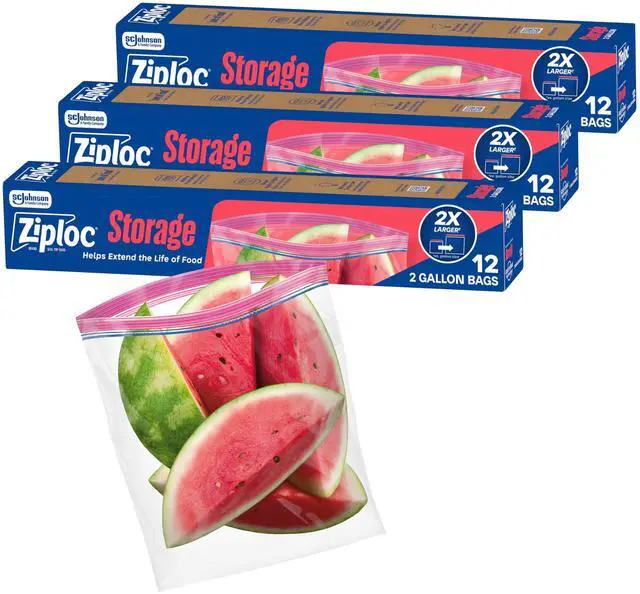 Main image of Gallon Food Storage Bags, Easy Open and Close, 36 Bags Total