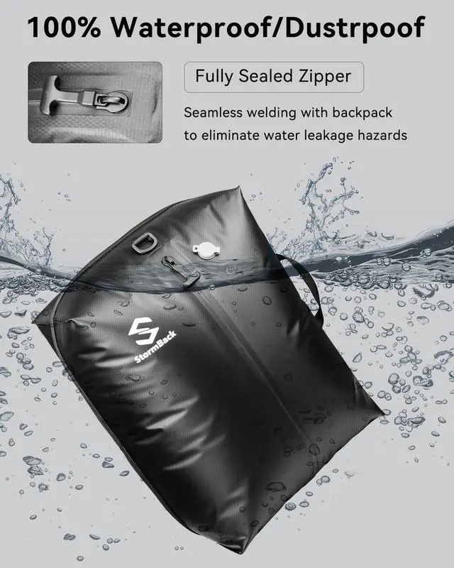 Alt view image 6 of 7 - Vacuum Bags for Travel, Compression Bags with Pump, Reusable IP67 Waterproof Vacuum Seal Packing Cubes for Carry On Suitcase and Backpack (1PC + Pump + Shoulder Strap)