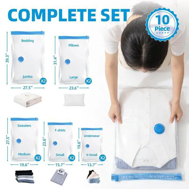Alt view image 2 of 7 - Vacuum Storage Bags with Electric Pump, 10 Pack