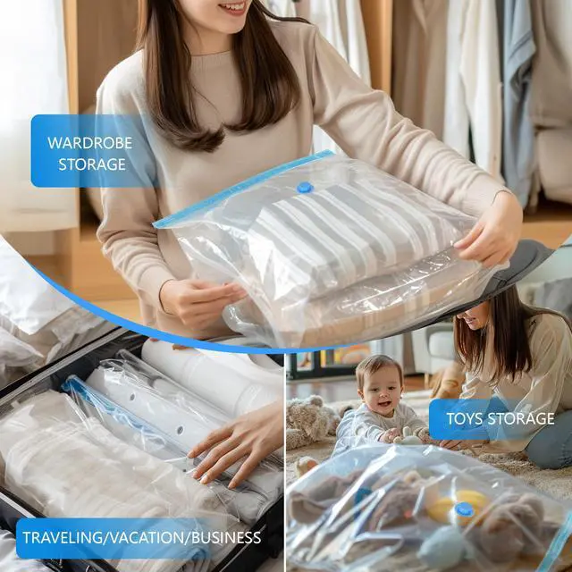 Alt view image 7 of 7 - Vacuum Storage Bags with Electric Air Pump, 30 Pack Compression Bag, Space Saving Vacuum Sealer Bags for Clothes, Blanket, Duvets, Pillows, Comforters Travel, Two Compressing Ways