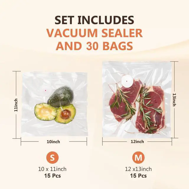 Alt view image 6 of 7 - Vacuum Sealer for Food with 30 Reusable Vacuum Bags, Compact Handheld Vacuum Sealer Machine for Meal Prep, Leftovers, Freezer Storage, and Fresh Food Preservation