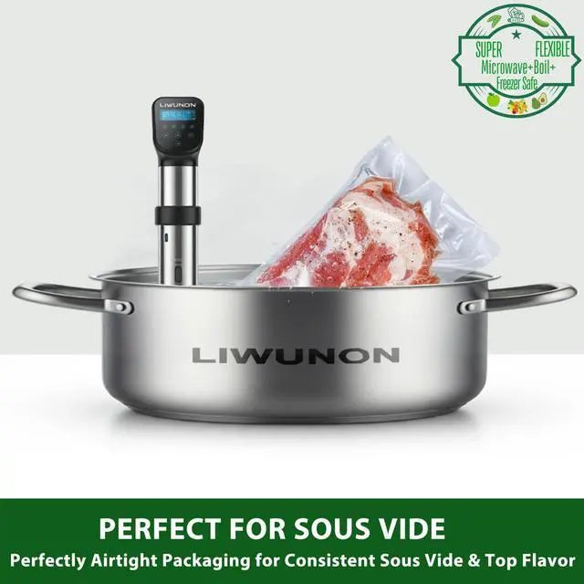 Alt view image 5 of 6 - Vacuum Sealer Bags Rolls 6 Pack, 3 Rolls 11" x 20' &3 Rolls 8" x 20', BPA-Free Commercial Grade Food Storage Rolls, Compatible with Most Vacuum Sealer Machines for Meal Prep, Freezer Storage&Sous Vide