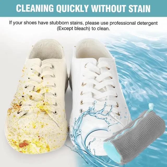 Alt view image 7 of 7 - Shoe Washing Machine Bag, Shoe Laundry Bag for Washer and Dryer, Include Dry Net Bag, Reusable and Durable Zipper with Hook Design, Shoe Washing Bag for Sneaker (Gray, 2 Pack)