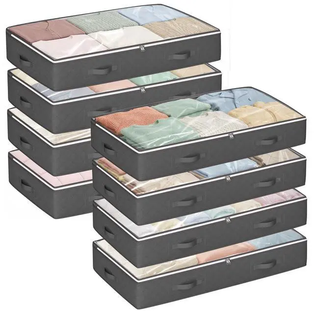 Main image of Under Bed Storage Containers, 8 Pack Storage Bags Grey