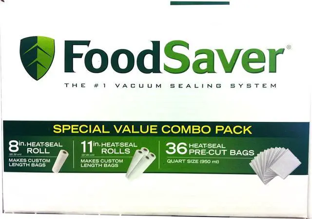 Alt view image 3 of 5 - Special Value Vacuum Seal Combo Pack 1-8"Roll; 4-11"Rolls; 36 Pre-Cut Bags