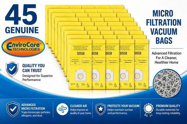 Alt view image 2 of 6 - Premium Replacement Multi-layer Micro Filtration Vacuum Bags Compatible with Kenmore Canister Vacuums Type C/Q. 5055, 50557 and 50558 Panasonic Type C-5, 45 pack