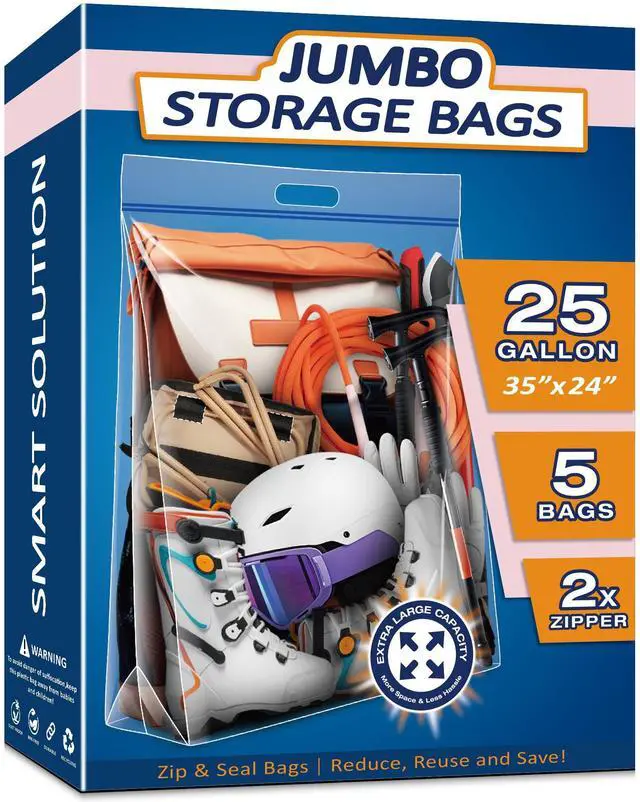 Main image of 25 Gallon Extra Large Resealable Storage Bags with Zipper Top
