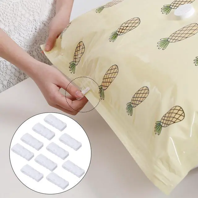 Alt view image 4 of 6 - 10 Pack Vacuum Storage Bags Sealing Clip Reusable Zipper Labor Saver Sliding Grip for Bags Space Saving Clothes Bedding and Food Preservation