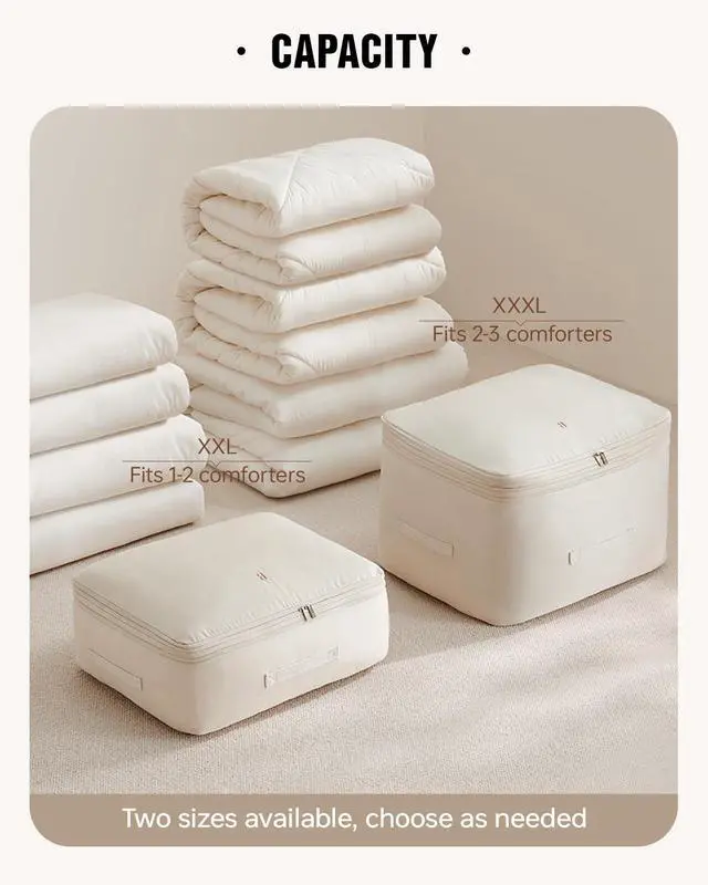 Alt view image 5 of 7 - Comforter Storage Bag Blanket Storage Bags, 136L Compression Bags for Blanket Comforter, Ultra Space Saving Self Compression Organizer
