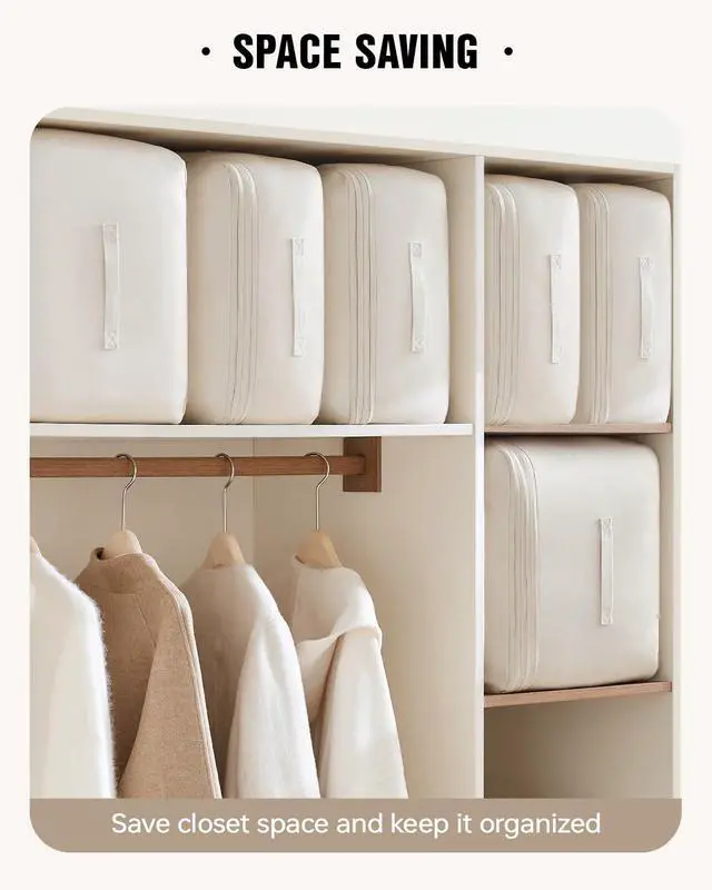 Alt view image 6 of 7 - Comforter Storage Bag Blanket Storage Bags, 136L Compression Bags for Blanket Comforter, Ultra Space Saving Self Compression Organizer