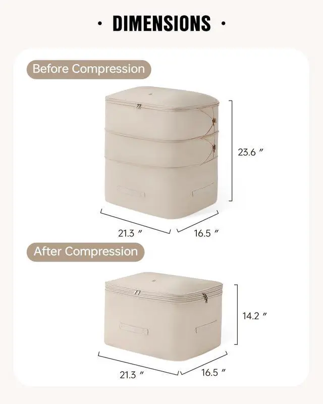 Alt view image 7 of 7 - Comforter Storage Bag Blanket Storage Bags, 136L Compression Bags for Blanket Comforter, Ultra Space Saving Self Compression Organizer