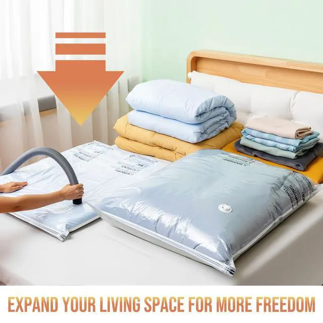 Alt view image 6 of 7 - Vacuum Storage Bags, Jumbo Size (31×40 inch), Vacuum Seal Bag for Clothing, Bulky Bedding, Comforter, Blankets, Pillows, Space Saver Packing