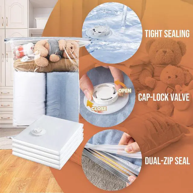 Alt view image 5 of 7 - Vacuum Storage Bags, Jumbo Size (31×40 inch), Vacuum Seal Bag for Clothing, Bulky Bedding, Comforter, Blankets, Pillows, Space Saver Packing