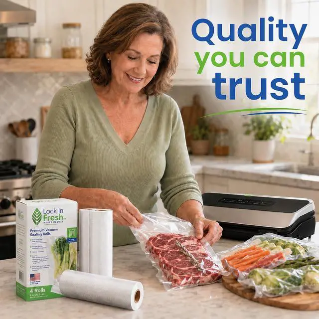 Alt view image 2 of 7 - Vacuum Sealer Bags for Food - Heavy Duty Food Saver Vacuum Sealer Bag Rolls - Sous Vide, Seal a Meal Bags, 1-pack, 11" x 16' - Made in the USA