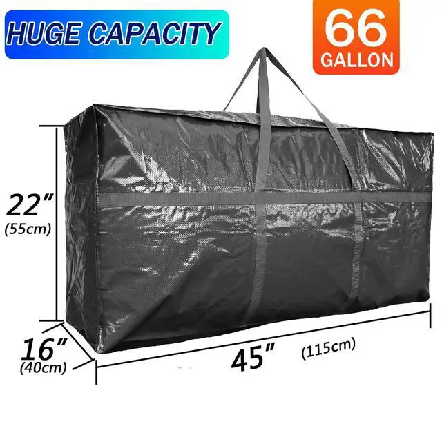 Alt view image 2 of 7 - 66 Gallon Extra Large Storage Bags, Huge Moving Bags Heavy Duty with Zipper and Stronger Handles, Big Foldable Duffle Bag for Travel - Storage Totes Moving Boxes for College, Christmas Tree, Bedding