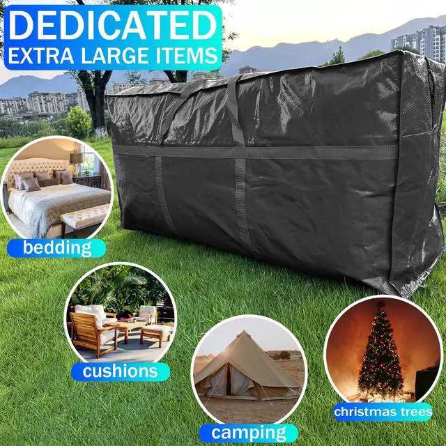 Alt view image 3 of 7 - 66 Gallon Extra Large Storage Bags, Huge Moving Bags Heavy Duty with Zipper and Stronger Handles, Big Foldable Duffle Bag for Travel - Storage Totes Moving Boxes for College, Christmas Tree, Bedding