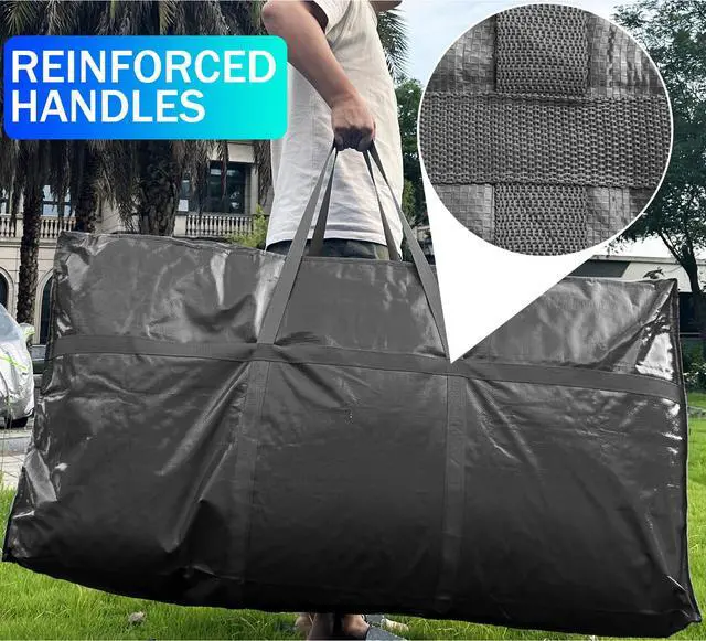 Alt view image 4 of 7 - 66 Gallon Extra Large Storage Bags, Huge Moving Bags Heavy Duty with Zipper and Stronger Handles, Big Foldable Duffle Bag for Travel - Storage Totes Moving Boxes for College, Christmas Tree, Bedding