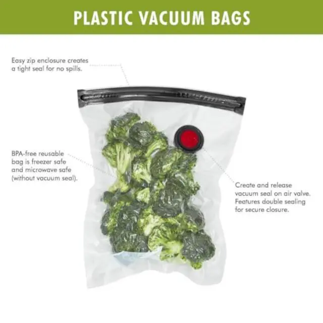 Alt view image 4 of 7 - Fresh & Save 10-pc Vacuum Sealer Bags, Sous Vide Bags, Meal Prep - Small