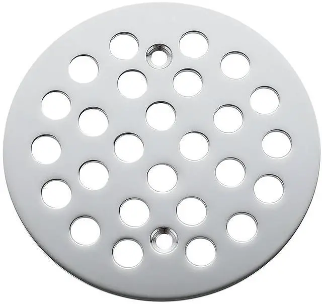 Main image of 4-1/4 Inch Screw-in Round Shower Drain Cover Replacement Floor Drainer Grate with Screws (Chrome)