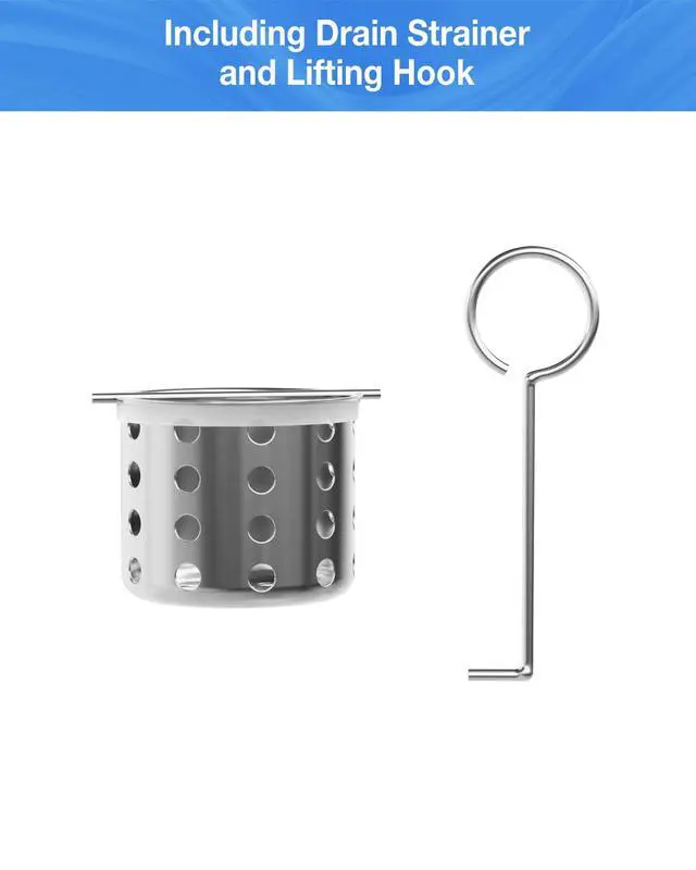 Alt view image 5 of 5 - Shower Drain Strainer with Lifting Hook for 2" Outlet Linear Shower Drain