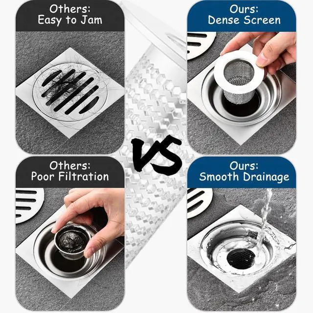 Alt view image 5 of 6 - 4 PCS Bathroom Sink Drain Strainers, Fit Hole Size from 1.25" to 2.17", Utility Recyclable Sink Strainer, Stainless Steel Sink Strainer for Bathroom Washbasin Bathtub Drain